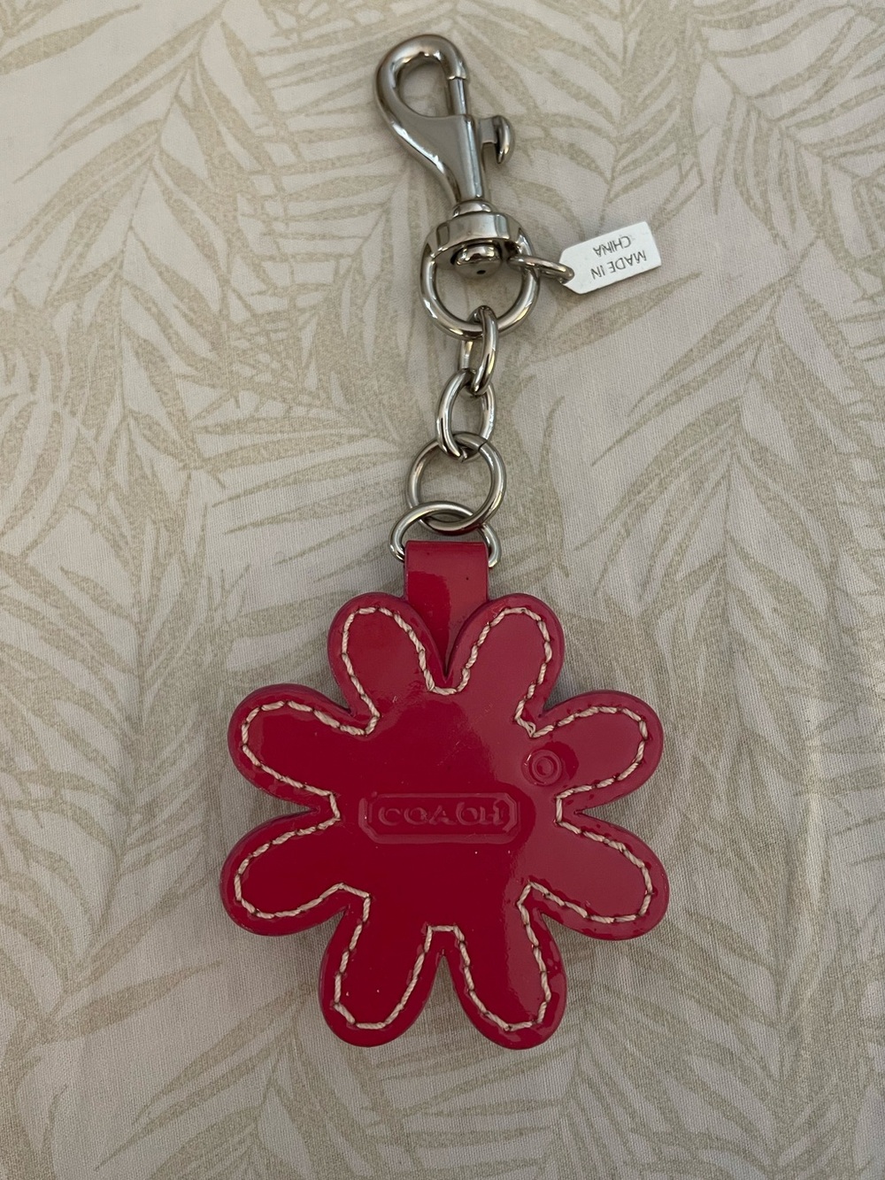 Coach Y2K Pink Floral Charm Keychain - Gem